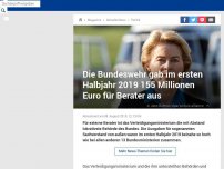 Bild zum Artikel: Die Bundeswehr gab im ersten Halbjahr 2019 155 Millionen Euro für Berater aus
