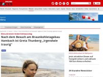 Bild zum Artikel: Klima-Aktivistin fordert Kohleausstieg - Nach dem Besuch im Braunkohletagebau Hambach ist Greta Thunberg „irgendwie traurig“