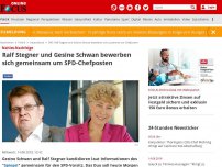 Bild zum Artikel: Nahles-Nachfolge - Ralf Stegner und Gesine Schwan bewerben sich gemeinsam um SPD-Chefposten
