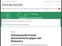 Bild zum Artikel: Brasilien: Zehntausende Frauen demonstrieren gegen Jair Bolsonaro