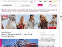 Bild zum Artikel: Seenotrettung im Mittelmeer: Kanzlerin Merkel fordert staatlich organisierte Mission