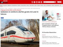 Bild zum Artikel: Einigung zwischen Bahn und Bundeswehr - Soldaten in Uniform dürfen gratis ICE und IC fahren