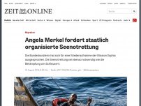 Bild zum Artikel: Migration: Angela Merkel fordert staatlich organisierte Seenotrettung