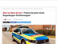 Bild zum Artikel: Was ist denn da los?: Polizei hat jetzt einen Regenbogen-Streifenwagen!