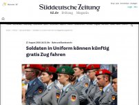 Bild zum Artikel: Bahn und Bundeswehr: Soldaten in Uniform können künftig gratis Zug fahren