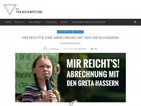 Bild zum Artikel: Mir reicht’s! Eine Abrechnung mit den Greta-Hassern