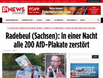 Bild zum Artikel: Landesvorsitzender Jörg Urban fordert OSZE-Wahlbeobachter Radebeul (Sachsen): In einer Nacht alle 200 AfD-Plakate zerstört