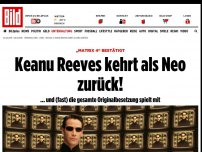 Bild zum Artikel: „Matrix 4“ bestätigt - Keanu Reeves kehrt als Neo zurück!