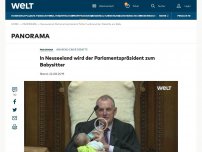 Bild zum Artikel: In Neuseeland wird der Parlamentspräsident zum Babysitter