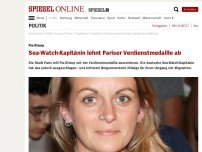 Bild zum Artikel: Pia Klemp: 'Sea-Watch'-Kapitänin lehnt Pariser Verdienstmedaille ab