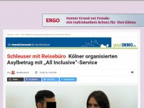 Bild zum Artikel: Schleuser mit Reisebüro: Kölner organisierten Asylbetrug mit „All Inclusive“-Service