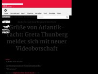 Bild zum Artikel: Grüße von Atlantik-Yacht: Greta Thunberg meldet sich mit neuer Videobotschaft