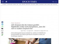 Bild zum Artikel: AfD-Stimmen für die Grünen gezählt: Wahlhelfer wollte nicht hinnehmen, „dass die AfD so starken Zuspruch hat“