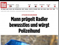 Bild zum Artikel: Attacke in Karlsruhe - Mann prügelt Radler und würgt Polizeihund