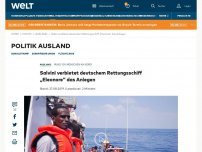 Bild zum Artikel: Salvini verbietet deutschem Rettungsschiff „Eleonore“ das Anlegen