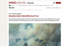 Bild zum Artikel: Feuer im Amazonasgebiet: Brasilien lehnt Soforthilfe der G7 ab