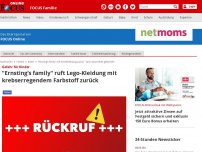 Bild zum Artikel: Gefahr für Kinder - 'Ernsting's family' ruft Lego-Kleidung mit krebserregendem Farbstoff zurück