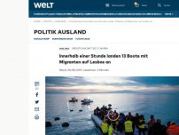 Bild zum Artikel: Innerhalb einer Stunde landen 13 Boote mit Migranten auf Lesbos an