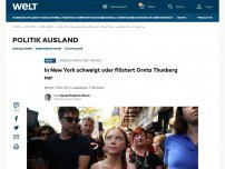 Bild zum Artikel: In New York schweigt oder flüstert Greta Thunberg nur
