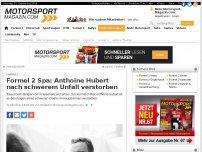 Bild zum Artikel: Formel 2 - Formel 2 Spa: Anthoine Hubert nach schwerem Unfall verstorben