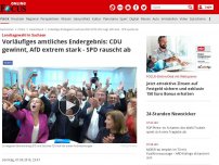 Bild zum Artikel: Landtagswahl in Sachsen - Erste Prognose: CDU gewinnt, AfD extrem stark - SPD rauscht ab