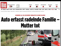 Bild zum Artikel: Kinder (9, 12) schwer verletz - Auto erfasst radelnde Familie – Mutter tot