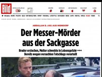 Bild zum Artikel: Abdullah D. (45) aus Niendorf - Der Messer-Mörder aus der Sackgasse