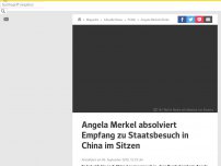 Bild zum Artikel: Angela Merkel absolviert Empfang zu Staatsbesuch in China im Sitzen