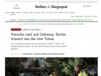 Bild zum Artikel: Invalidenstraße: Porsche rast auf Gehweg: Vier Tote - darunter ein Baby