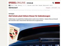 Bild zum Artikel: SUV-Abgabe: Olaf Scholz will höhere Steuer für Geländewagen