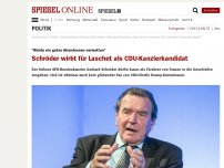 Bild zum Artikel: 'Würde ein gutes Abendessen verwetten': Schröder wirbt für Laschet als CDU-Kanzlerkandidat