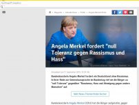 Bild zum Artikel: Angela Merkel fordert 'null Toleranz gegen Rassismus und Hass'