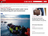 Bild zum Artikel: Kurz vor EU-Treffen in Malta - Offenbar Einigung mit Italien: Jeder vierte Bootsflüchtling soll nach Deutschland
