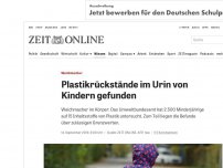 Bild zum Artikel: Weichmacher: Plastikrückstände im Urin von Kindern gefunden