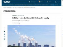 Bild zum Artikel: Politiker reden, die Klima-Aktivistin bleibt trotzig