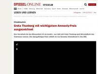 Bild zum Artikel: Klimakämpferin: Greta Thunberg mit wichtigstem Amnesty-Preis ausgezeichnet