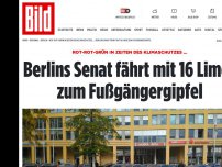 Bild zum Artikel: Rot-Rot-Grün in Berlin - Senat fährt mit 16 Limos zum Fußgängergipfel