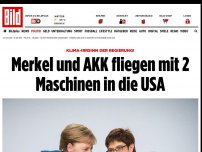 Bild zum Artikel: Klima-Irrsinn der Regierung! - Merkel und AKK fliegen mit 2 Maschinen in die USA