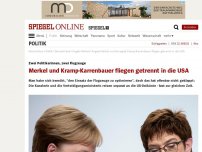 Bild zum Artikel: Zwei Politikerinnen, zwei Flugzeuge: Merkel und Kramp-Karrenbauer fliegen getrennt in die USA