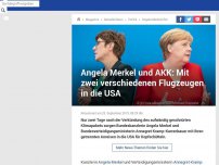 Bild zum Artikel: Merkel und Kramp-Karrenbauer fliegen in zwei verschiedenen Maschinen in die USA
