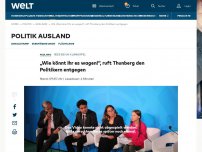 Bild zum Artikel: „Wie könnt Ihr es wagen!“, ruft Thunberg den Politikern entgegen