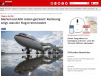 Bild zum Artikel: Flüge in die USA - Merkel und AKK reisen getrennt: Rechnung zeigt, was der Flug-Irrsinn kostet