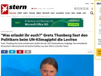 Bild zum Artikel: Emotionale Rede: 'Was erlaubt ihr euch?' Greta Thunberg ließt den Politikern beim UN-Klimagipfel die Leviten