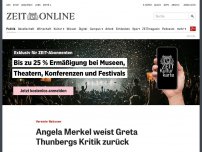 Bild zum Artikel: Vereinte Nationen: Angela Merkel kritisiert Greta Thunbergs Rede