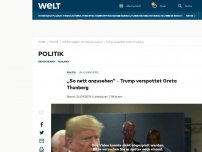 Bild zum Artikel: „So nett anzusehen“ – Trump verspottet Greta Thunberg