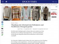 Bild zum Artikel: Thunberg mit Alternativem Nobelpreis und 94.000 Euro Preisgeld geehrt
