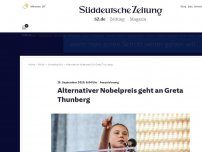 Bild zum Artikel: Auszeichnung: Alternativer Nobelpreis geht an Greta Thunberg