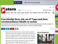 Bild zum Artikel: Suchaktion mit Happy End: Frau kündigt ihren Job, um 57 Tage nach ihrer verschwundenen Hündin zu suchen