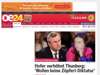 Bild zum Artikel: Hofer verhöhnt Thunberg: 'Wollen keine Zöpferl-Diktatur'