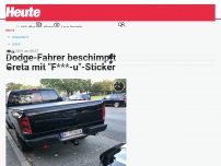 Bild zum Artikel: Dodge-Fahrer beschimpft Greta mit 'F***-u'-Sticker